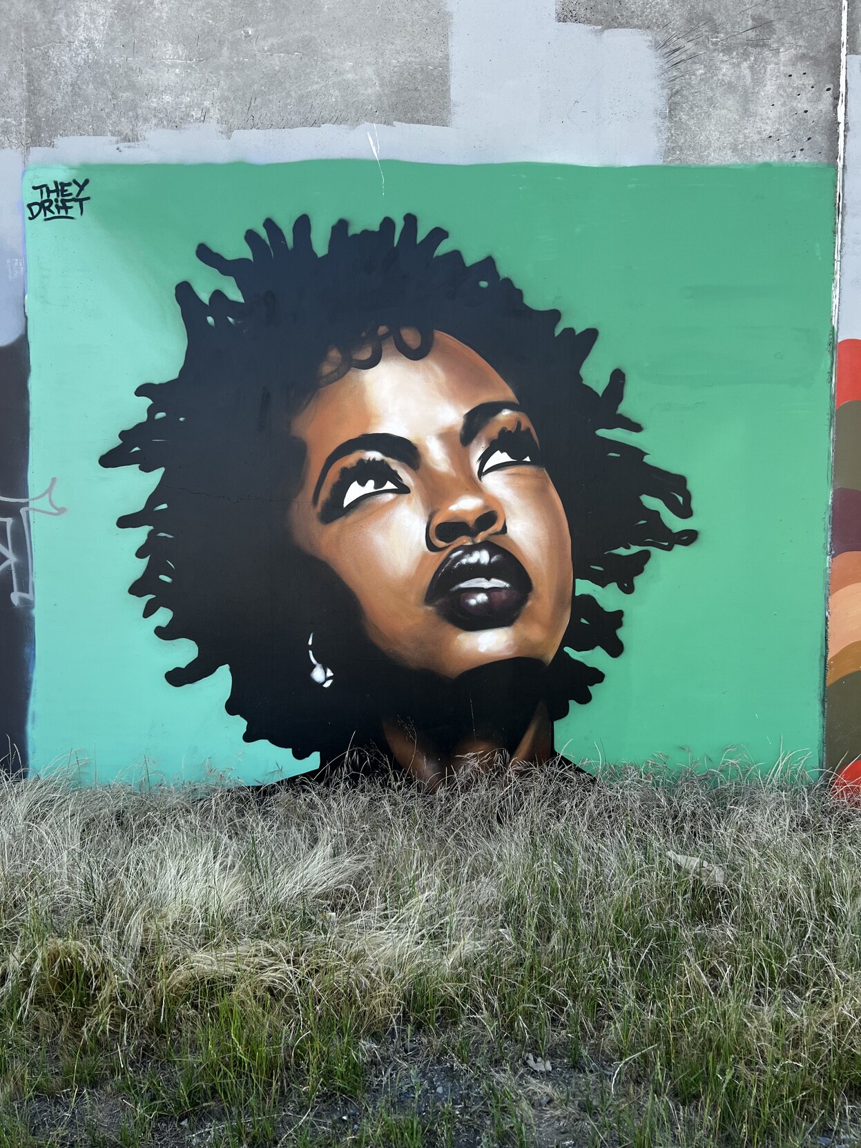 Lauryn Hill portrait street art. 