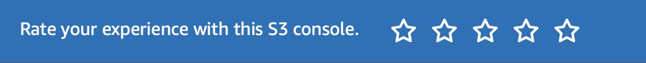 Rate your experience with this S3 console.