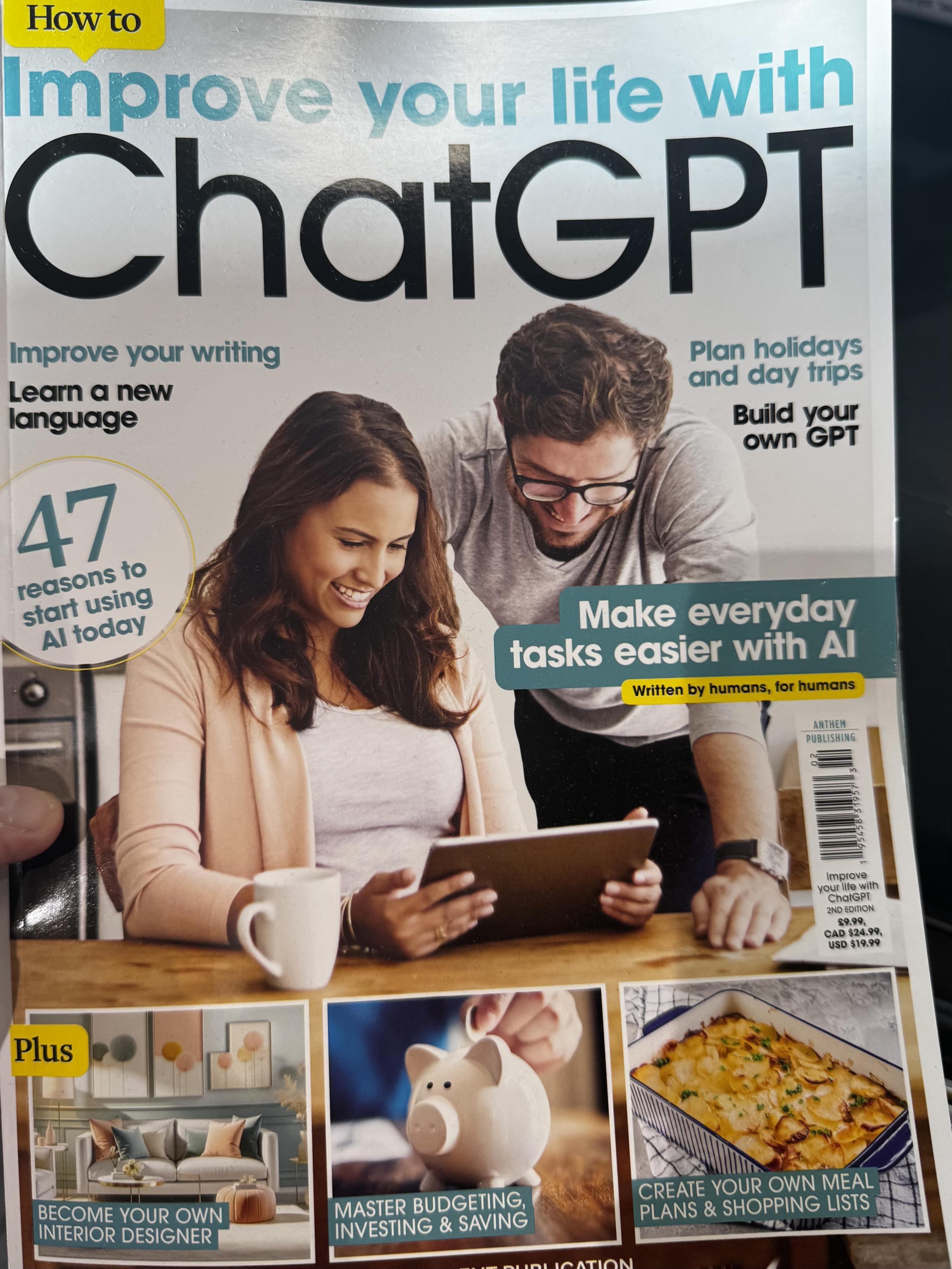 ChatGPT physical magazine cover shot 