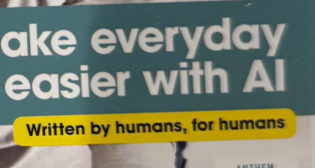 Quote from cover: “Make everyday tasks
easier with Al.
Written by humans, for humans”