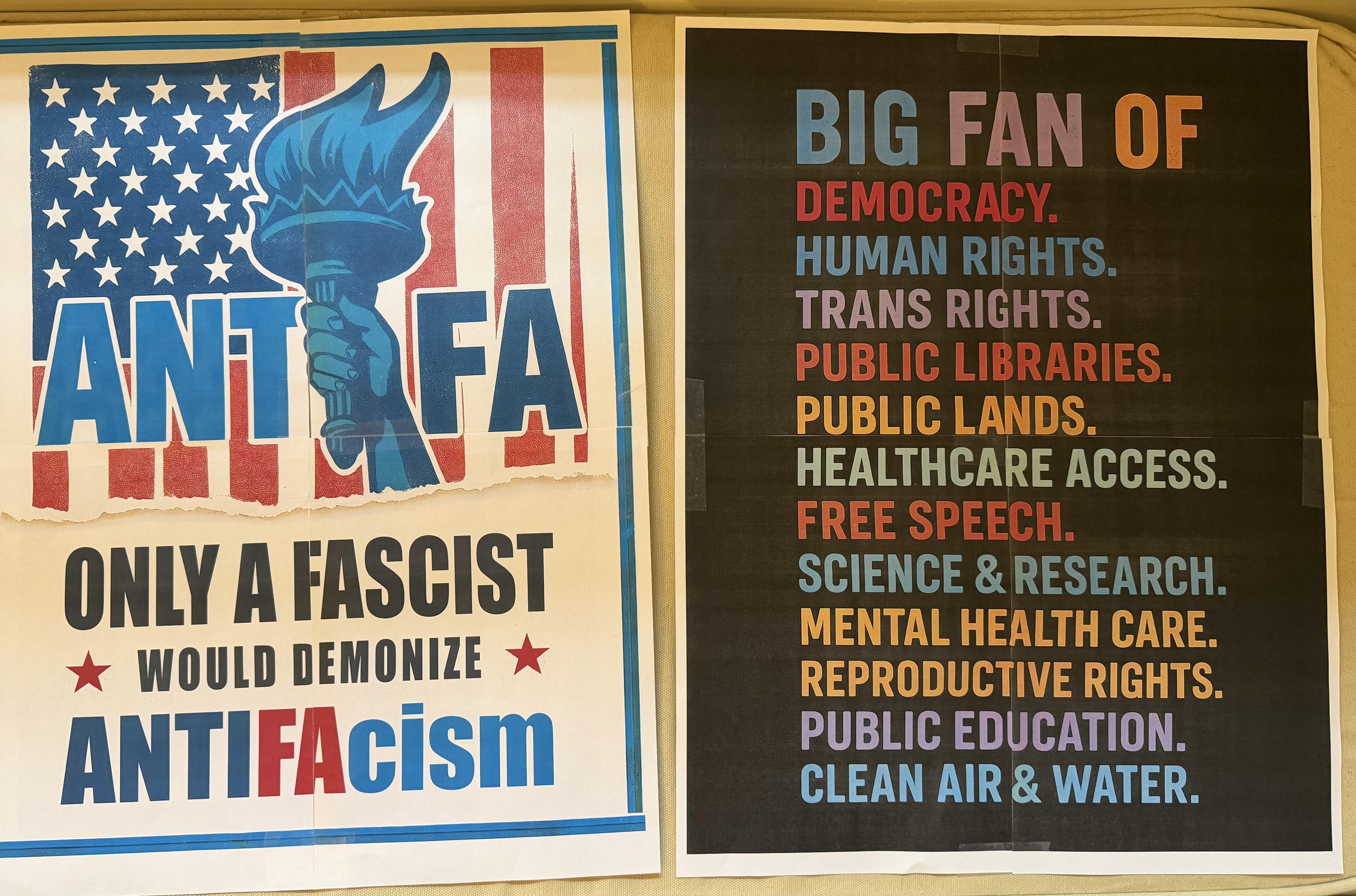 ANTAFA ONLY A FASCIST
- WOULD DEMONIZE * ANTIFAcism BIG FAN OF DEMOCRACY. HUMAN RIGHTS. TRANS RIGHTS. PUBLIC LIBRARIES. PUBLIC LANDS. HEALTHCARE ACCESS. FREE SPEECH. SCIENCE & RESEARCH. MENTAL HEALTH CARE. REPRODUCTIVE RIGHTS. PUBLIC EDUCATION. CLEAN AIR & WATER.